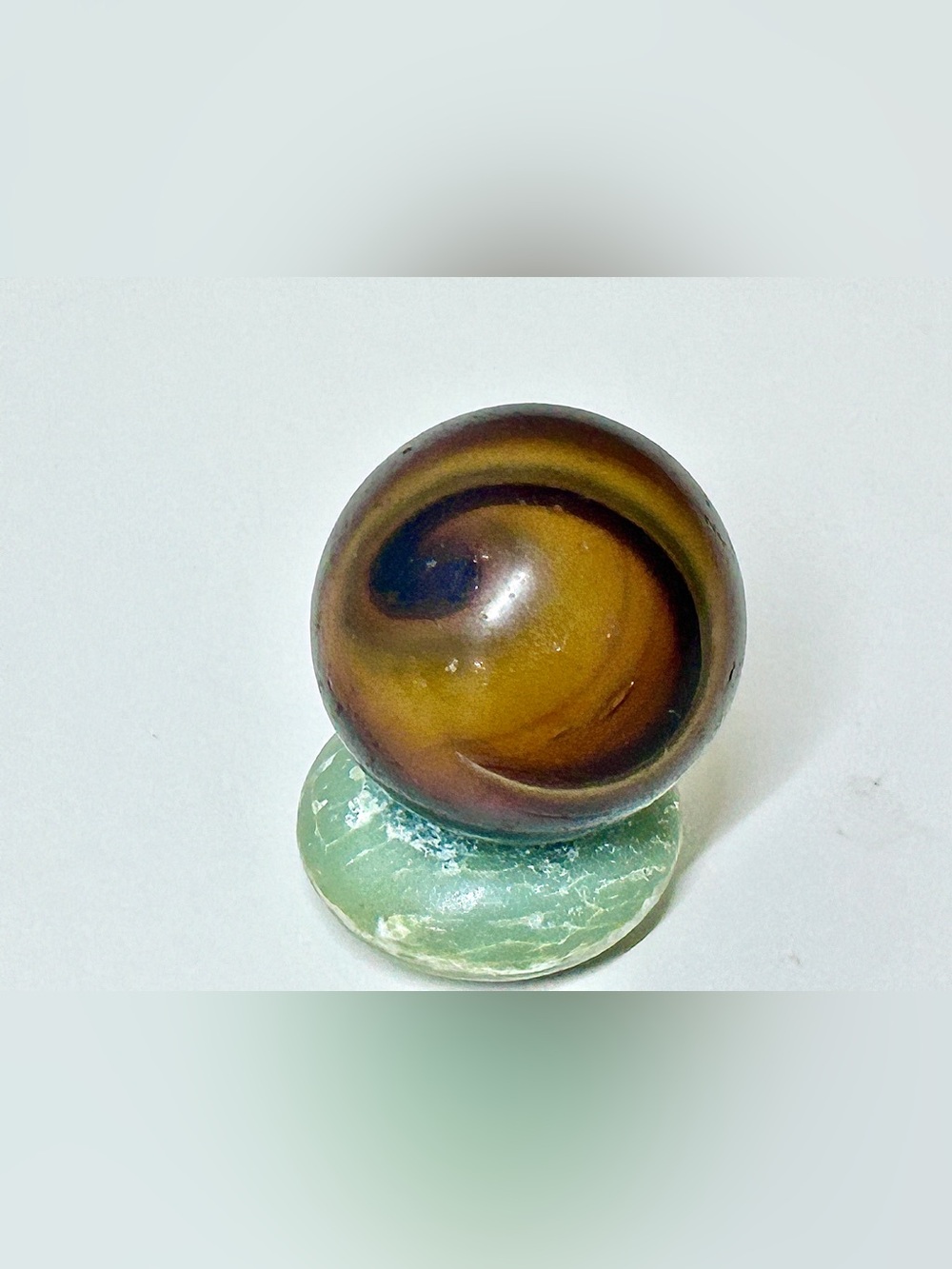 19th Century Antique M F Christensen Agate  Eyeball Swirl Boulder Marble